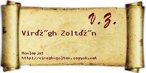 Virágh Zoltán névjegykártya